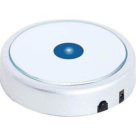 (argent) Présentoir rond antidérapant avec base lumineuse LED dans une variété de couleurs, convient pour les œuvres d'art en cristal de verre (1/5)
