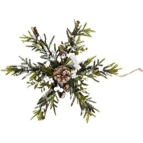 TrendLine Deko Natur Hänger Schneeflocke 35 x 35 x 60 cm Weihnachten Xmas Flair