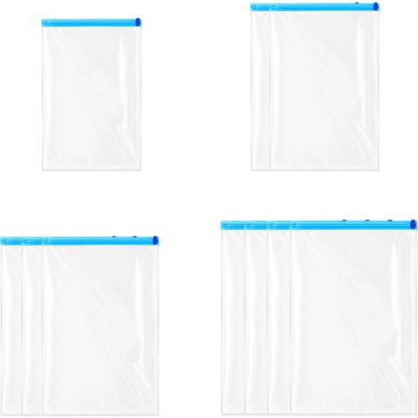 10 bolsas de compresión, doble cremallera, ahorran un 80 % de espacio, ideales para viajes y para guardar en casa. (1/5)