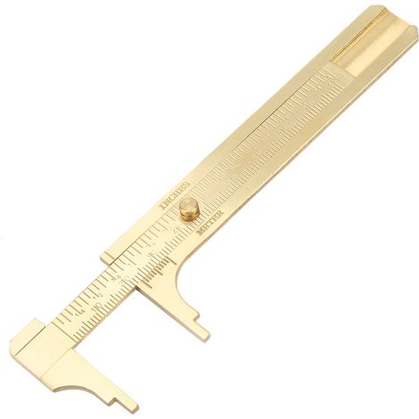 Pied à coulisse à double échelle portable en laiton, outil de mesure (100 mm) (1/5)