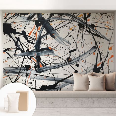 Papier peint intissé avec imprimé pour décoration intérieure pour rénovation a motif - Colle incluse gratuite Chaos énergique 208x146 cm (1/5)