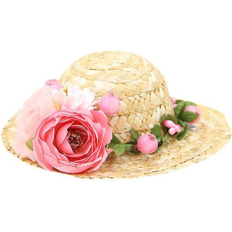 1 chapeau de paille pour animaux de compagnie