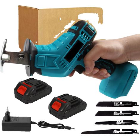 Scie alternative, haute puissance, changement de lame sans outil, 2 batteries (1/2)