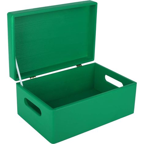 Scatola Portaoggetti in Legno con Manici 30x20x14 cm – Verde