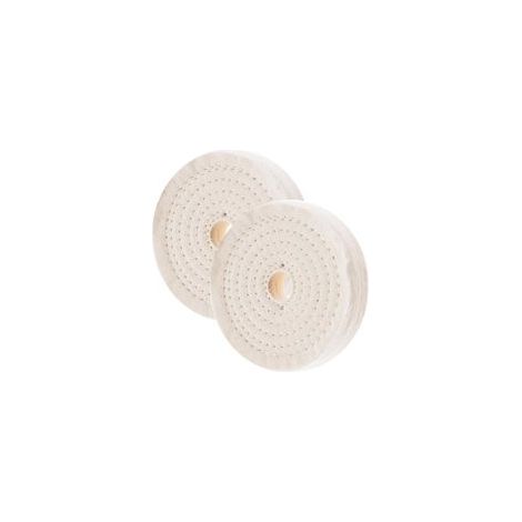 Lot de 2 disques de polissage en coton cousu 150 mm – 80 plis pour métal, bois et plastique – Alésage 16 mm – Finition professionnelle (1/5)