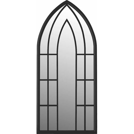 Maison Exclusive - Specchio da Giardino Nero 70x30 cm in Ferro per Uso Esterno