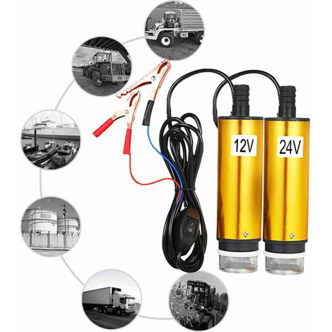 Pompe immergée 24V pour transfert gasoil eau carburant 51mm avec filtre crépine (1/5)