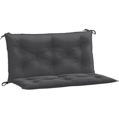 Coussins pour banc de jardin, ensemble de deux pièces, tissu mélangé gris anthracite (1/5)