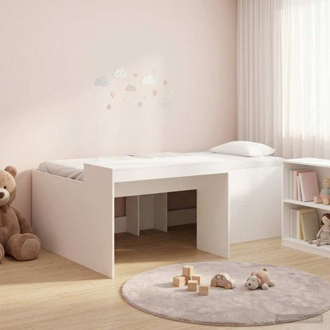 vidaXL Letto alto per bambini con scrivania Bianco 80 x 200 cm (1/5)