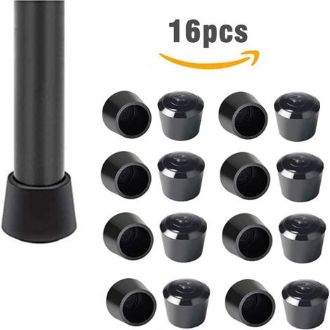 Lot de 16 embouts de pieds de chaise en caoutchouc pour meubles et tables, protection de sol pour intérieur, maison, terrasse, jardin ou bureau. (1/5)