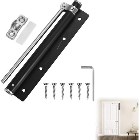 Porte Closers,Ferme Porte Automatique,Ferme Portes à Ressort,Pour les Portes Intérieures et Extérieures Maison Bureau Hôtel,Noir (1/5)