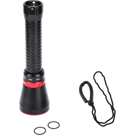 Lampe de plongée rouge haute luminosité 18000LM, torche étanche 100m pour extérieur, lampe sous-marine puissante (rouge) (1/5)