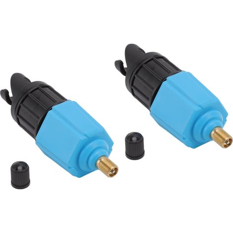 Lot de 2 embouts de rechange pour valve de gonflage de pagaie, adaptateur pour pompe à air pour planche de surf ou bateau (bleu) (1/5)