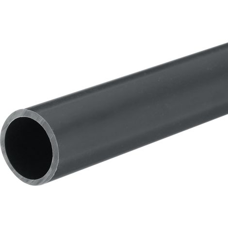 PVC Rigid Tube Round Tube 21mm ID 25mm OD 20cm Long Dark Grey for Water Pipe, Cable Sleeve (1/5)
