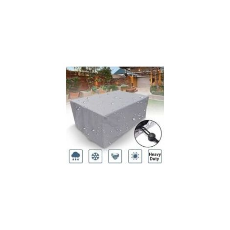 Schutzhülle für Gartenmöbel, 200 x 200 x 85 cm. Wasser- und staubdichte Abdeckung für Gartentisch und -stühle. Silber. – Crezuo
