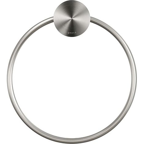 Geesa Handtuchhaken Wand Opal Handtuchring zum Bohren, Edelstahl gebürstet (1/5)