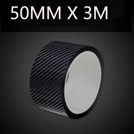 (50 mm x 3 m) Autocollants de protection pour voiture en fibre de carbone 5D : protection des seuils de porte,protection anti-rayures,protection pour pare-chocs,ruban adhésif de protection pour voitur (1/3)