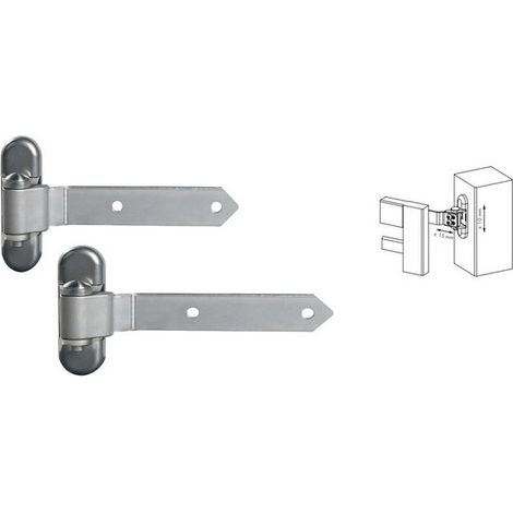 Locinox – Charnière pour porte industrielle en bois – Acier inoxydable – Réglable 3D – Longueur bras 250 mm – Vendu par 2