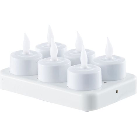 Lot de 6 bougies chauffe-plat rechargeables à DEL,Éclairage fantaisie pour décoration d\'intérieur,Décoration saisonnière pour Noël,réunions de famille (1/5)