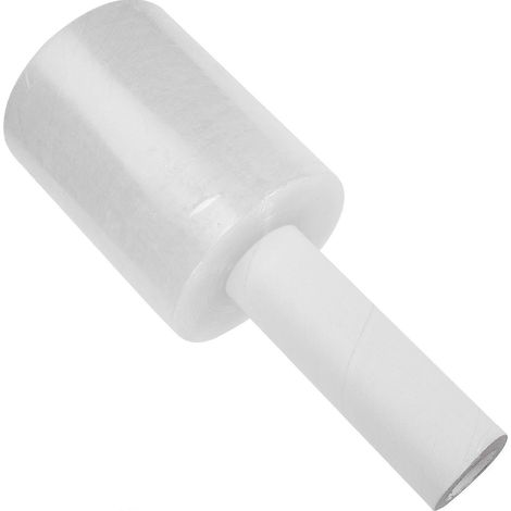 Film plastique rétractable pour emballage 2 rouleaux avec poignée pratique 25 x 92 cm blanc (1/5)