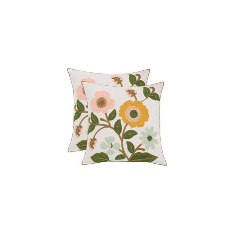 Housse de Coussin Fleur 45 x 45 cm Fleurs Jaunes Décoratif Taie d'oreiller pour Canapé Salon Chambre Chaise Jardin Maison Fauteuil Décoration 2 Pièces