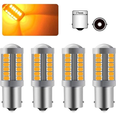 1156BA15S P21W LED Ampoule Ambre Jaune Super Bright Ampoule 6000K 5630 33 SMD Voiture Avant et Arrière Clignotant 12-30V (1/5)