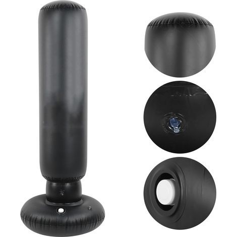 Aufblasbarer PVC-Boxsack, dicke Säule, Fitnessgerät für Boxen, 1,6 m (schwarz) (1/5)