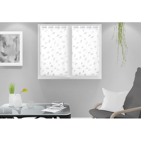Laurene Brise-bise, Polyester, Blanc, par Soleil d'ocre - 45 x 90 cm
