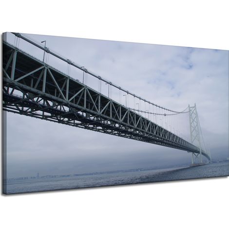 Stampa su tela Architettura Ponte Giappone 120x70 Asia Mare nella nebbia