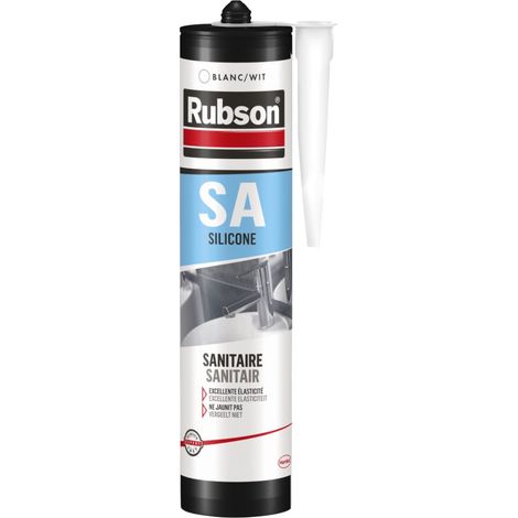 Masilla de silicona acética sanitaria RUBSON - 300ml - blanca - 165170