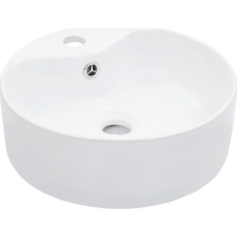 Lavabo avec trop-plein 36x13 cm Céramique Blanc