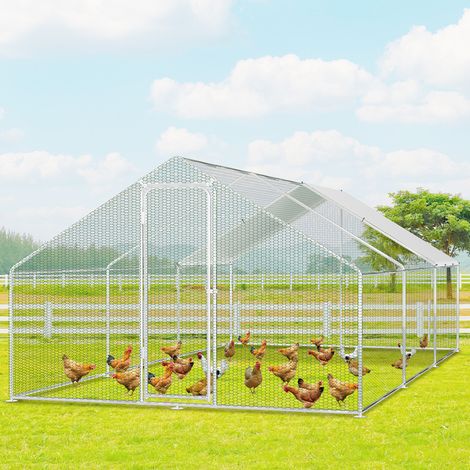 TolleTour Gallinero 3×6×2 m – Recinto para animales pequeños, pajarera exterior, gallinero de acero galvanizado