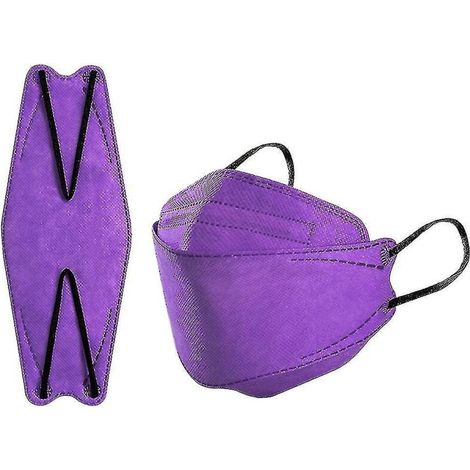 Lot de 50 masques KN95 pour adultes, masques de protection à 4 couches Morandi FFP2, masques KF94 violets (1/5)