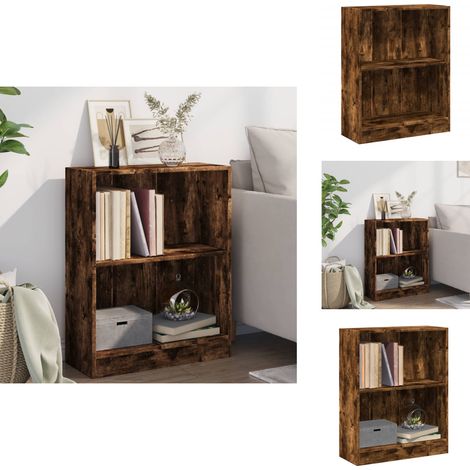 Bibliothèque Chêne fumé 60x24x76 cm Bois d'ingénierie - Bibliothèque - Étagère - Meuble Salle Séjour - Rangement - Décoration Intérieure (1/5)