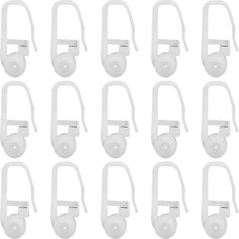 Lot de 100 crochets et accessoires pour rideaux de lit, anneaux de rideaux avec crochets sphériques, crochets universels pour stores enrouleurs et rideaux coulissants. (1/5)