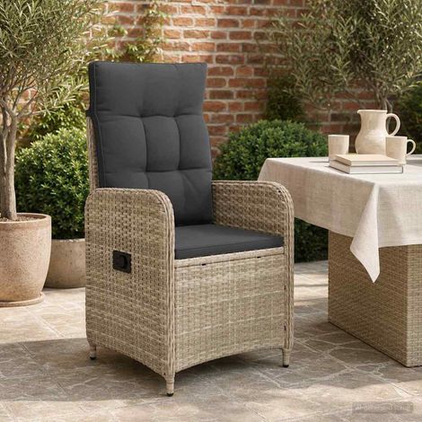 vidaXL Chaise de jardin inclinable Gris clair et gris foncé
