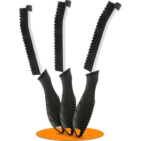 3 Pièces Brosses de Nettoyage à Poils Durs, Brosse à Joints Carrelage, Brosse Salle de Bain, avec Protège-Embout, Noir, pour Rainure Fenetre,Salle de Bain,Toilettes,Cuisine (1/5)