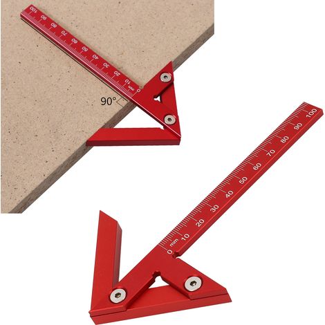 Markierwerkzeug aus Aluminiumlegierung zum Finden der Mittellinie, Winkel zum Zeichnen der Mittellinie, Vertikallinie, 45-Grad-Messlineal für die Holzbearbeitung (1/5)