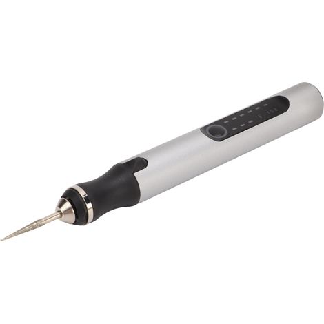 Stylo graveur électrique mini micro graveur en alliage d'aluminium argenté avec puce de protection intelligente contre les surcharges (1/5)