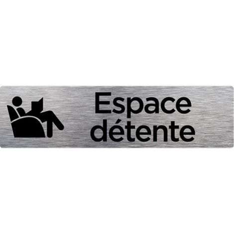 Pictogramme ESPACE DETENTE (Q0207).- Adhésif aspect aluminium brossé -