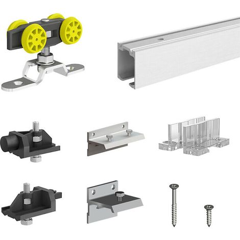 Slid'Up By Mantion – Système coulissant SLID'UP 160 pour 2 portes – 2 rails recoupables 1,5 m – Poids max 60 kg – Montage au plafond ou en applique