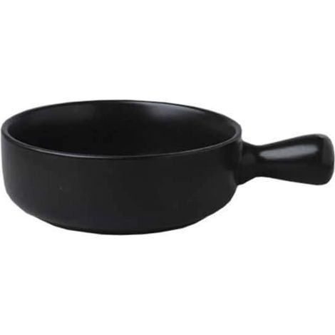 Bol Soupe 560ml Anse Ceramique Japonais Mat Noir Micro-Ondes Petit Dejeuner Risotto (1/5)