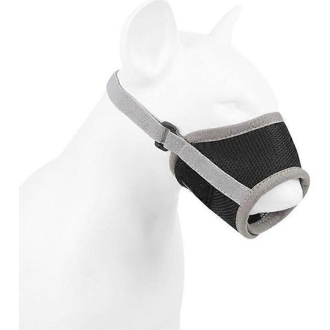 Muselière pour chien réglable, sécurisée, races moyennes et grandes, taille L, gris.