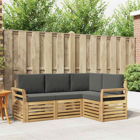 vidaXL Sofagarnituren 4 pcs Weiß und Anthrazit 190 x 130,5 x 73 cm (1/5)
