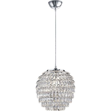 Lampada Sospensione Interno Moderna Gemme Trasparenti 35 cm Petty GD Trio (1/2)
