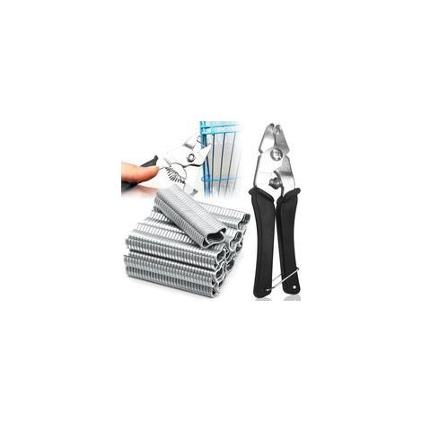 Lot de 1200 pinces à anneau et clips pour grillage, accessoires pour cages d'animaux et clôtures (1/5)