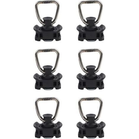 Lot de 6 embouts de verrouillage de voie en acier inoxydable, résistance à la traction de 500 daN, système de rail d'avion avec trou de 20 mm, pour camions, remorques, camionnettes
