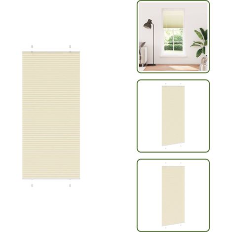 Store plissé crème 90x200 cm largeur du tissu 89,4 cm polyester - Store Plissé - Stores Plissés - Store Plissé De Fenêtre - Plisse Aveugle (1/5)