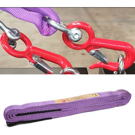 Sangle de levage en polyester violet 5 m x 30 mm pour grue industrielle (1/5)