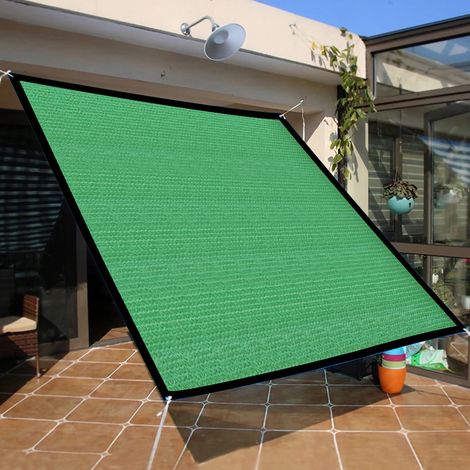 Vela ombreggiante rettangolare verde 3x4 m – traspirante, blocca i raggi UV – per patio, cortile, prato